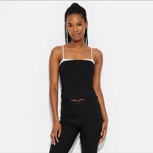 NWT Wild Fable Black & White Lace Bustier Tank Top - Size Small